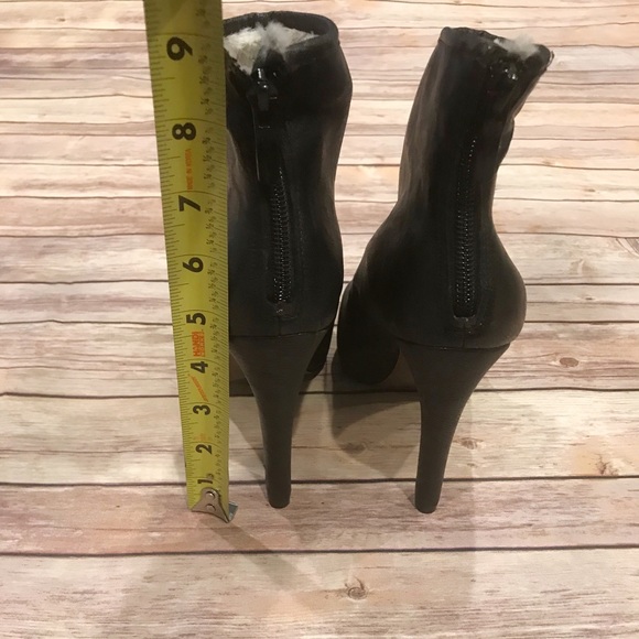 BCBGeneration Black Leather Platform Booties - Picture 6 of 7